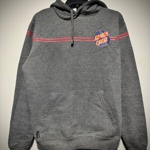 Santa Cruz Gray Hoodie with Black Logo